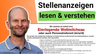 Stellenanzeigen analysieren richtig lesen und VERSTEHEN Bewerbung richtig schreiben [upl. by Sion]