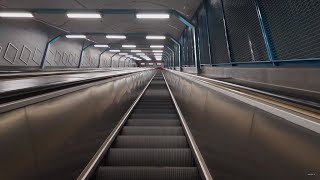 Sweden Stockholm Sundbybergs centrum Subway Station 1X escalator  winter walk [upl. by Publius]