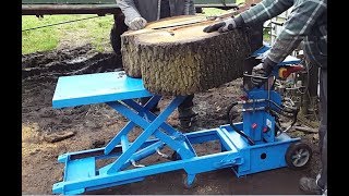 Holzspalter 325 kg Hubtisch Eigenbau für rückenschonendes Arbeiten [upl. by Yenhoj]