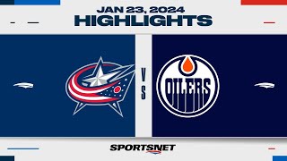 NHL Highlights  Blue Jackets vs Oilers  January 23 2024 [upl. by Sheri793]