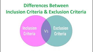 Inclusion Criteria and Exclusion Criteria  Youtube [upl. by Anerec133]