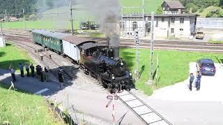 Emmentalbahn Vorbereitung eines Charterzuges in Huttwil mit Dampflok Ed 34 Nr 2 27072024 [upl. by Anirual]