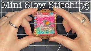 Mini Slow Stitching Blackbird Working Small Relaxing Textile Art Collage [upl. by Os]