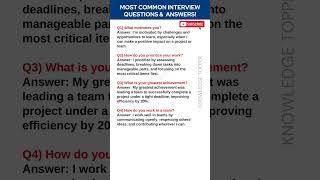 4 Most Common Job Interview Questions and Answers [upl. by Asila]