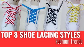 The Top 8 Shoes lace styles Shoe lacing styles  Shoes less style P120224 shoesfashion shoelace [upl. by Eudora]