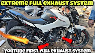 hero xtreme 160r full exhaust system 😱 extreme 160 exhaust with bend pipe [upl. by Byrle]