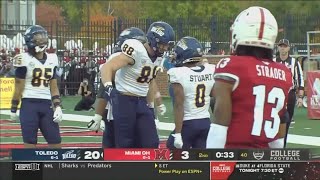 Toledo football keeps rolling beats Miami to extend winning streak to 7 [upl. by Nimrahc]