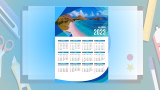 Cara Membuat Desain Kalender Dinding di Canva 2023 [upl. by Eicam]