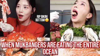 mukbangers are eating the ENTIRE ocean of seafood [upl. by Lodhia428]