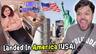 Landed In United States Of America 🇺🇸🔥  Business Class Flight Surprise For Aroob 😍 [upl. by Asle694]