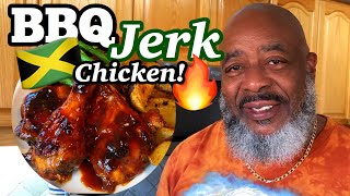 BBQ Jerk Chicken amp Wedges OVEN STYLE  Deddys Kitchen [upl. by Anom]