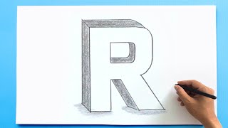 3D Letter Drawing  R [upl. by Mccreary786]