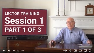 SESSION 1 How to Become a Better Lector and Reading Scripture at Church [upl. by Rona]