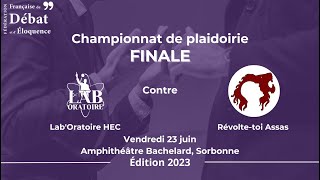 Finale du Championnat de Plaidoirie éd 20222023 RVTA vs LabOratoire HEC Sorbonne [upl. by Modern]