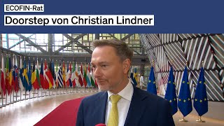 NovemberTreffen des ECOFINRats – Doorstep von Christian Lindner [upl. by Justus]