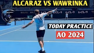 Carlos Alcaraz vs Wawrinka Beautifully Striking  Today Practice For Australian Open 2024 [upl. by Williams]