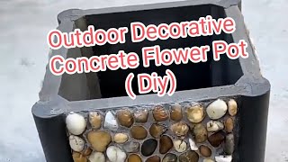 How To Make a Decorative Outdoor Flower from Concrete art craft [upl. by Maryanna676]