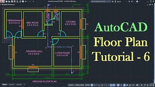 AutoCAD Floor Plan Tutorial for Beginners  6 [upl. by Donadee]