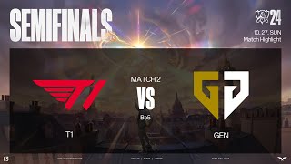 T1 vs GEN 매치 하이라이트  녹아웃 스테이지 4강  1027  2024 월드 챔피언십 [upl. by Adnuahs918]