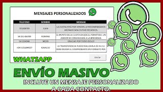 ⛔️Enviar MENSAJES MASIVOS PERSONALIZADOS de WHATSAPP con EXCEL [upl. by Joshuah]