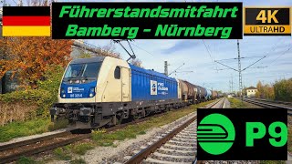 Führerstandsmitfahrt Bamberg  Nürnberg mit 187 325 [upl. by Ahtamas]