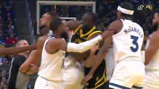 Draymond Green wilding tries to choke out Rudy Gobert and starts an altercation 🤣 [upl. by Malsi]