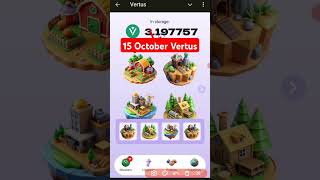 Vertus daily combo card 15 October  today vertus daily combo  vertus mining bot daily combo today [upl. by Alil]