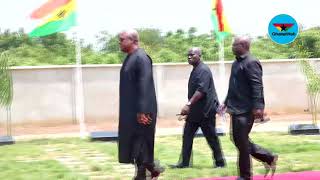 AmissahArthurs demise Mahama arrives at Burma Camp Military Cemetary for final funeral rites [upl. by Naicul]