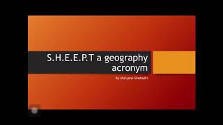 SHEEPT a geography acronym [upl. by French]