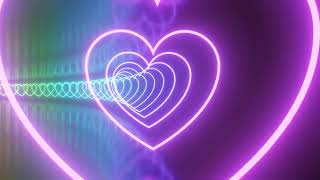 Heart Tunnel  Color Changing Abstract Neon Lights Love Heart Tunnel Background  túnel de corazones [upl. by Georgine362]