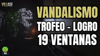 RESIDENT EVIL VILLAGE TROFEO HOOLIGAN  VANDALISMO  19 VENTANAS DEL CASTILLO DIMITRESCU [upl. by Brazee]