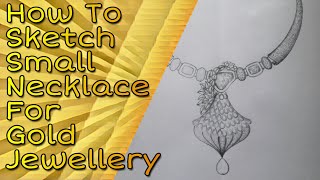 GOLD Necklace Drawing Full Video  How To Jewelry Design Sketch [upl. by Aisercal]