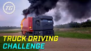 Truck Driving Challenge Part 1 Rig Stig amp Power Slide  Top Gear  BBC [upl. by Nnaillek]