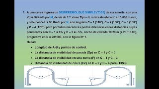 PROBLEMA DE DISTANCIA DE VISIBILIDAD  DISEÑO DE CARRETERA [upl. by Idnam352]