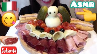 ASMR toasted bread with cheese and various types of ham eating sounds [upl. by Nonnac17]