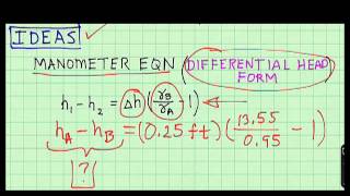 ExampleDifferential Manometer [upl. by Nishom]