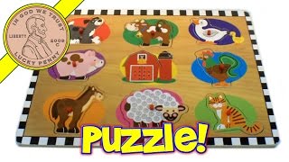 Barnyard Animals Sound Shapes Target Brand Wood Puzzle [upl. by Ciryl33]