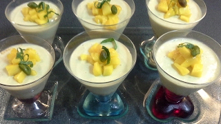 حلي لديد بدون فرن يحضر في 15 دقيقه cheesecake en verrine au mangue [upl. by Eahs714]