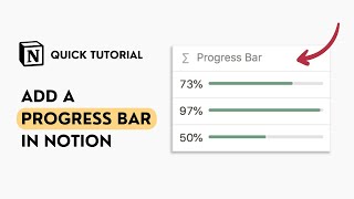 How to Create a Progress Bar in Notion Quick Tutorial [upl. by Euqinwahs]