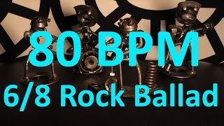 80 BPM  Rock Ballad  68 Drum Track  Metronome  Drum Beat [upl. by Cristiano]