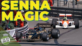 Ayrton Sennas McLaren and Lotus F1 cars fly round Monaco in amazing tribute [upl. by Ophelie]