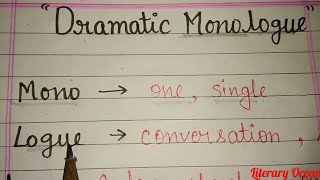 Dramatic monologue BA part1  dramatic Monologue in English literature [upl. by Ressan]