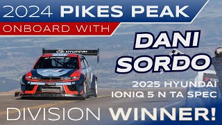 Dani Sordo Wins Exhibition in 2025 Hyundai Ioniq 5 N TA Spec  2024 Pikes Peak Race Day Onboard [upl. by Aihsemak]