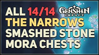 All The Narrows Smashed Stone Mora Chests Genshin Impact [upl. by Golliner]