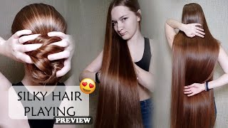 Silky long hair so beautiful 🔥 HAIR PLAY preview [upl. by Arrad241]