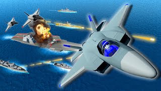 Destroying the Aircraft Carrier in a Modded Pitched Naval Battle in Ravenfield [upl. by Dredi]