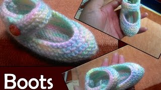 Boots for babies बूट्स बेबीज के लिए   Knitting Hindi [upl. by Brelje]