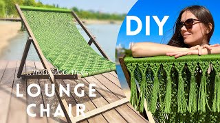 DIY Macrame Deckchair Cover │ Macrame Lounge Chair Tutorial │ Garden idea │ Macrame hammock [upl. by Crutcher724]