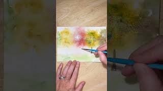 EASY Watercolor Fall Trees shorts artshorts artoftheday watercolortutorial wetpaint artwork [upl. by Howard]