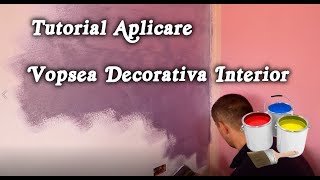 Tutorial aplicare vopsea decorativa pentru interior pas cu pas cu pensula [upl. by Immak94]